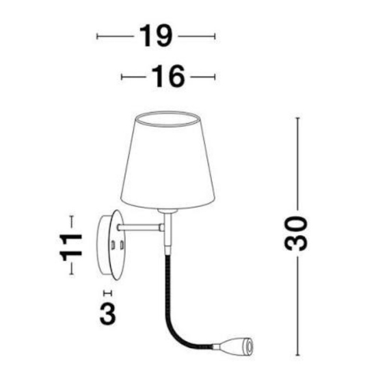 Applique bianca per comodino da camera da letto moderna led 10w 3000k
