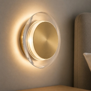 Applique dorata moderna led 8w 3000k per camera da letto