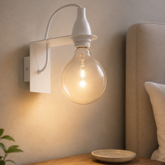 Minimal ap1 applique per comodino camera da letto bianco ideal lux