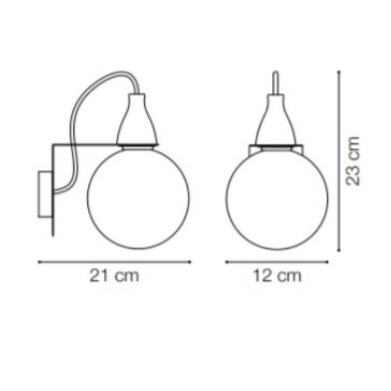 Minimal ap1 applique per comodino camera da letto bianco ideal lux