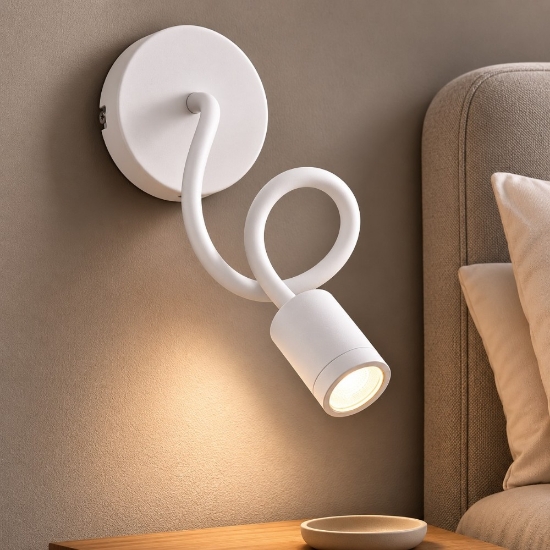 Focus-1 ap applique bianca orientabile per comodino camera da letto