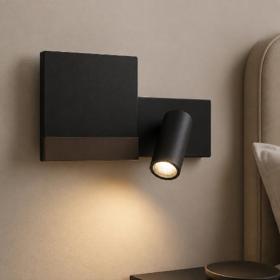 Komodo-2 ap ideal lux applique per camera da letto nera led 4.5w 3000k