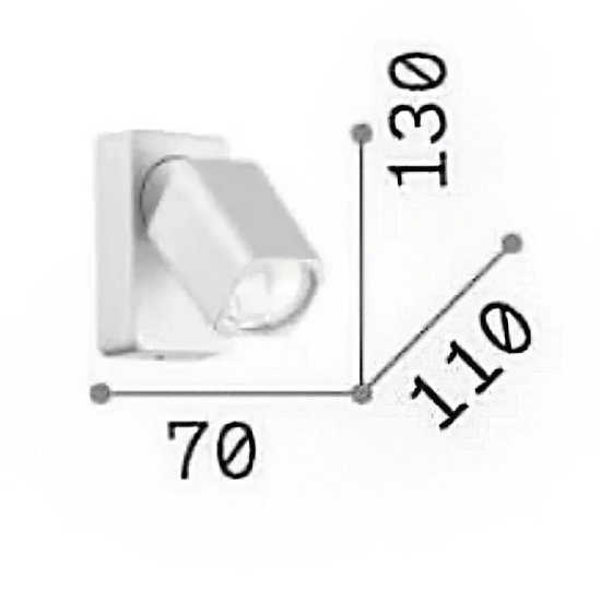 Ideal lux rudy ap1 square applique per camera da letto nera orientabile gu10 led