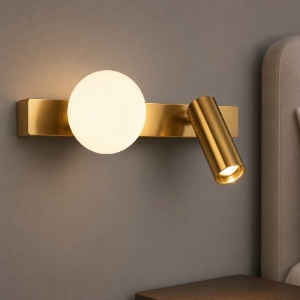 Ideal lux ping pong ap applique ottone da comodino camera da letto led