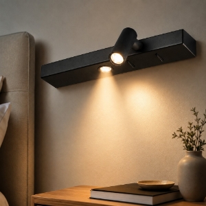 Bonne nuit-2 ap ideal lux applique camera da letto nera orientabile