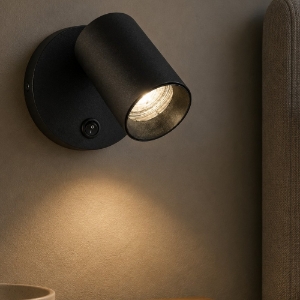 Applique nero luce orientabile per comodino camera da letto