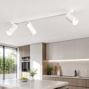 Plafoniera con 3 spot led orientabili bianco
