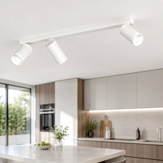 Plafoniera con 3 spot led orientabili bianco