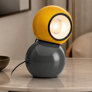 Lampada da tavolo led dimmerabile stilnovo gravitino grigio e giallo