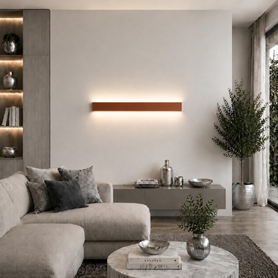 Applique rame opaco 65 cm led cct 3000k 4000k rettangolare moderna