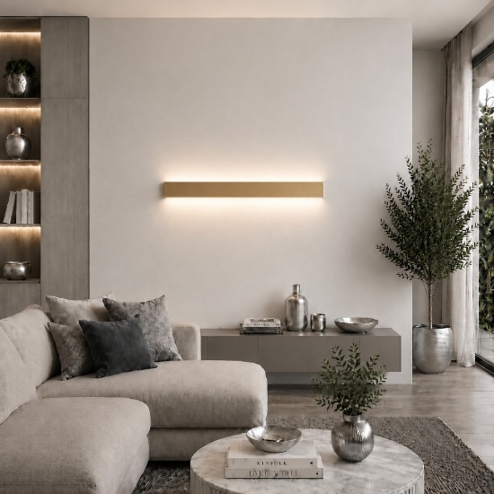 Applique oro opaco 65 cm led 43w cct 3000k 4000k rettangolare moderna
