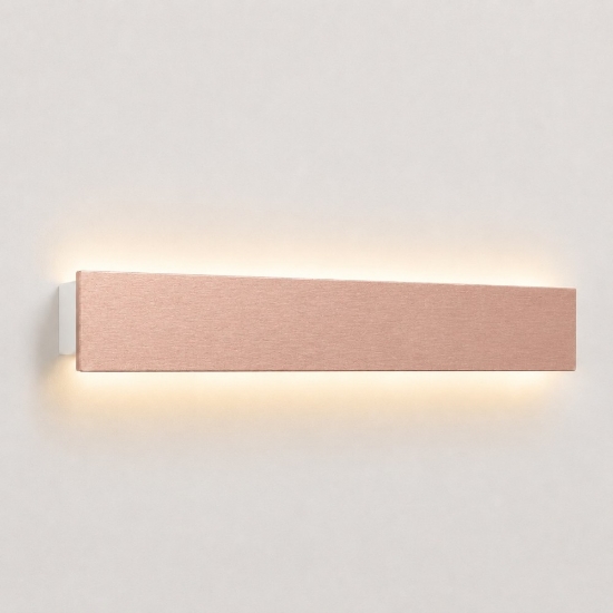 Applique da parete rettangolare oro rosato 65 cm led 43w cct 3000k 4000k moderna