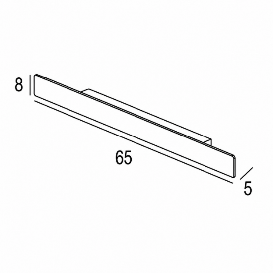 Applique per cameretta magenta 65 cm rettangolare led cct 43w 3000k 4000k