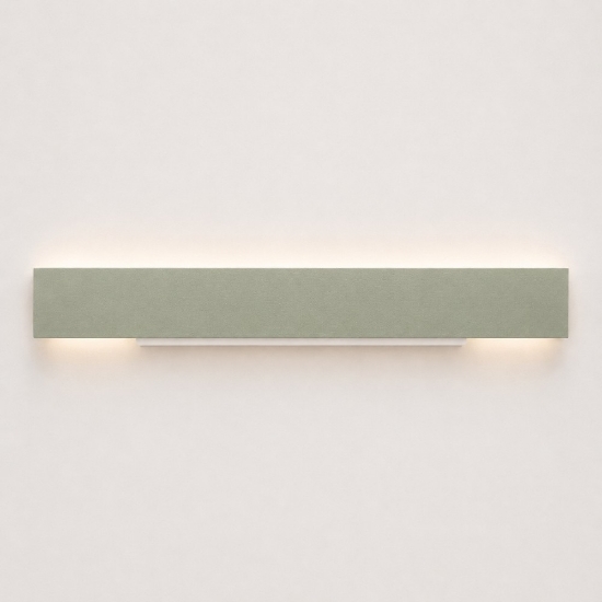 Applique verde salvia 65 cm led cct 3000k 4000k moderna luce indiretta a parete