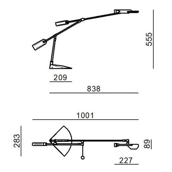 Lampada da scrivania stilnovo halley led 3000k orientabile