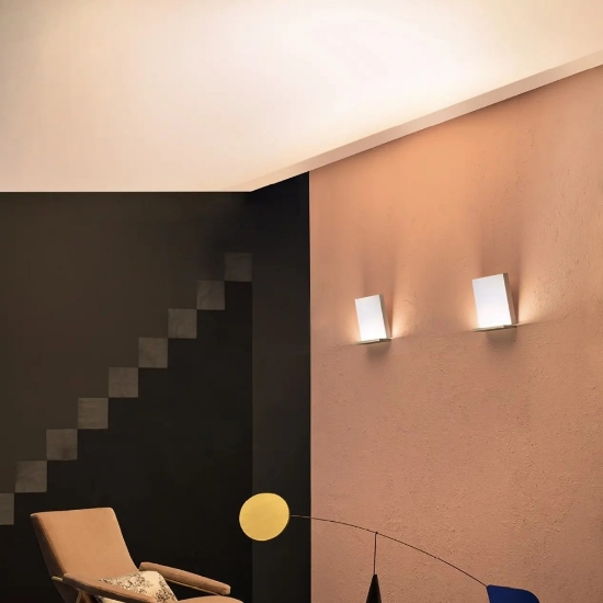 Applique da parete moderna stilnovo inbilico bianca led 3000k