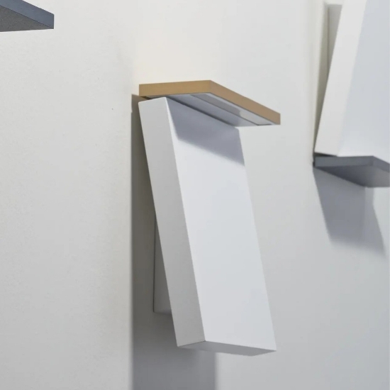 Applique da parete design moderno stilnovo inbilico biano grigio led 3000k