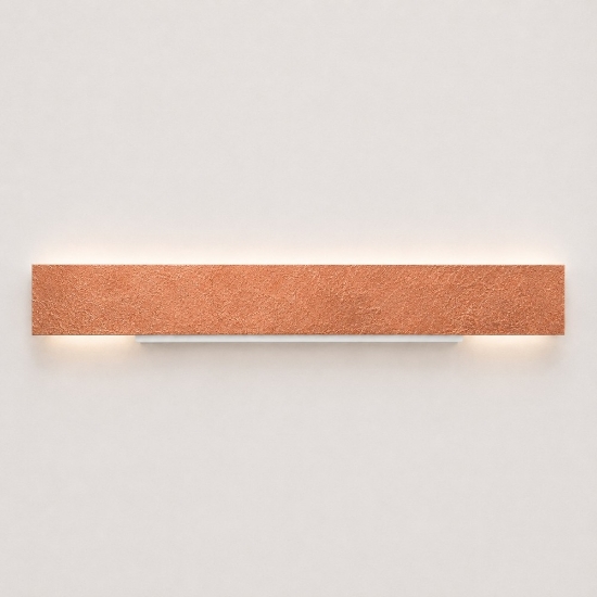 Lampada da parete led cct 3000k 4000k foglia rame 65 cm rettangolare per soggiorno