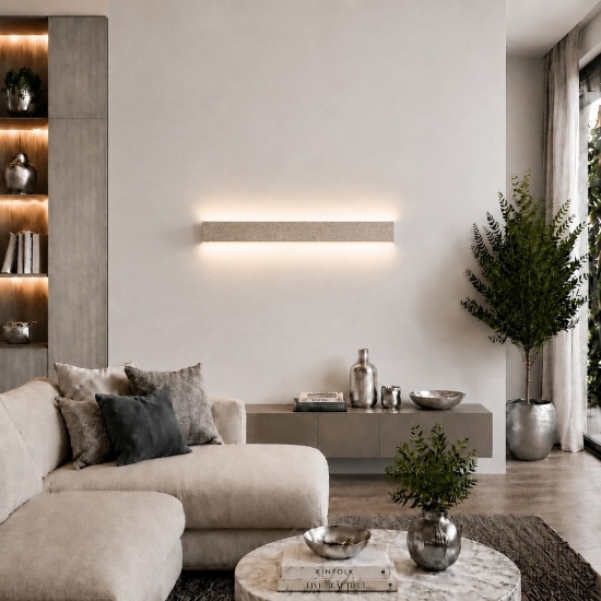 Applique led 43w rettangolare effetto muro cct 3000k 4000k luce indiretta