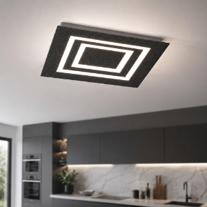 Plafoniera led 33w cct 3000k 4000k quadrata full antracite moderna per cucina