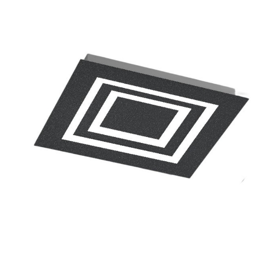 Plafoniera led 33w cct 3000k 4000k quadrata full antracite moderna per cucina