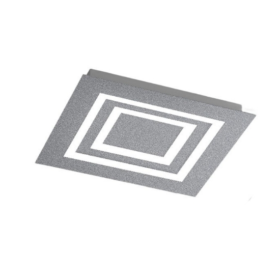 Plafoniera quadrata 35 cm led 33w cct 3000k 4000k grigio perla full per cucina moderna