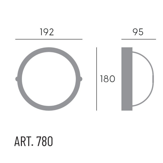 Plafoniera da esterno rotonda nera design industrial ip54