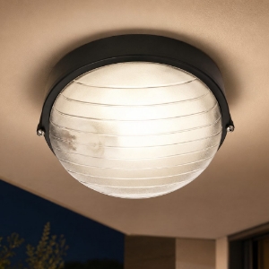 Plafoniera nera per esterno balcone design industrial ip54