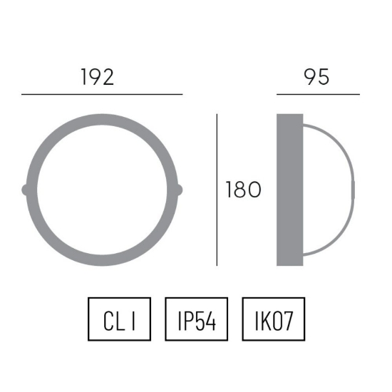 Plafoniera nera per esterno balcone design industrial ip54