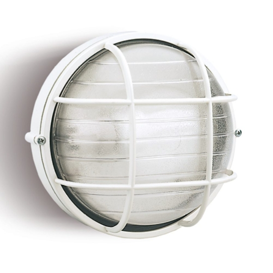 Plafoniera da esterno balcone rotonda bianca design industrial ip54