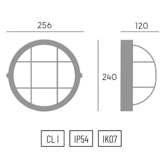 Plafoniera bianca da esterno balcone rotonda design industrial