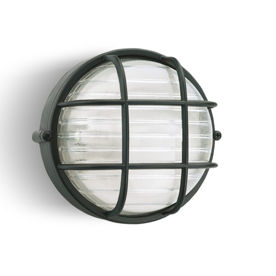 Plafoniera rotonda nera per esterni design industrial