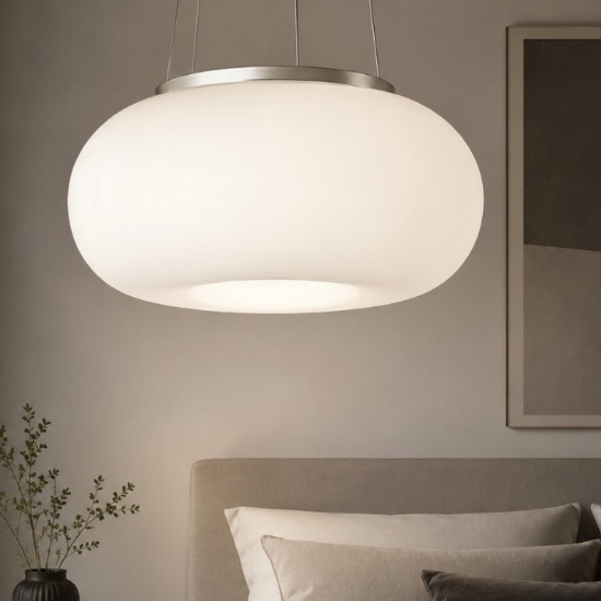 Optica eglo lampadario camera da letto sfera vetro bianco bombato optica eglo