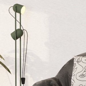 Piantana verde da lettura 2 luci verde moderna per salotto eglo tilston