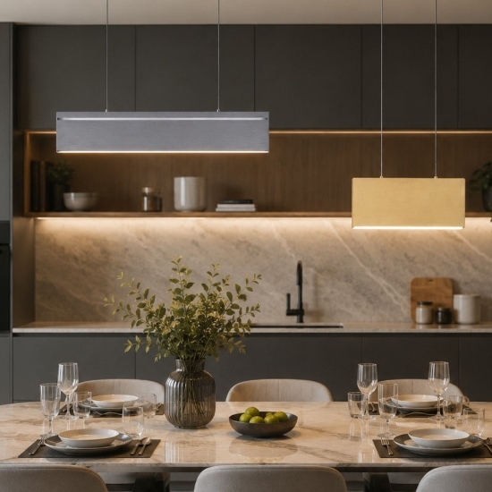 Lampadario a sospensione oro nero per isola tavolo cucina moderna led 30w 3000k