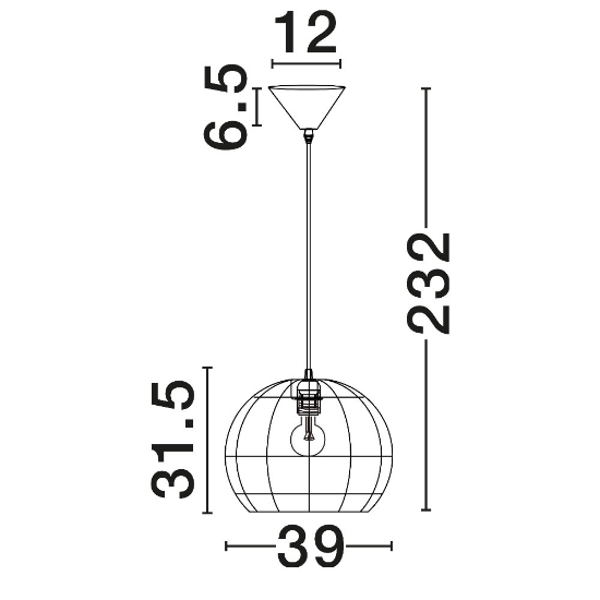 Lampadario cupola di rattan marrone per sala da pranzo