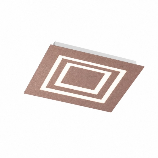 Plafoniera 35 cm oro rosato quadrata moderna led cct 3000k 4000k per camera da letto
