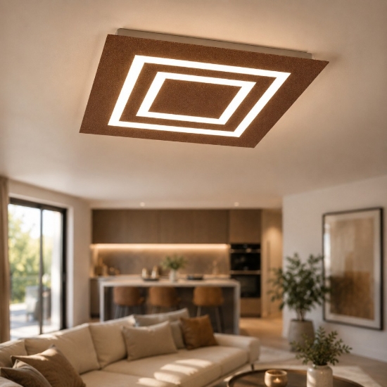 Plafoniera 35 cm rame opaco quadrata moderna led cct 3000k 4000k
