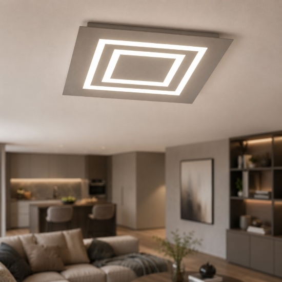 Plafoniera tortora 35 cm quadrata moderna led cct 3000k 4000k per cucina