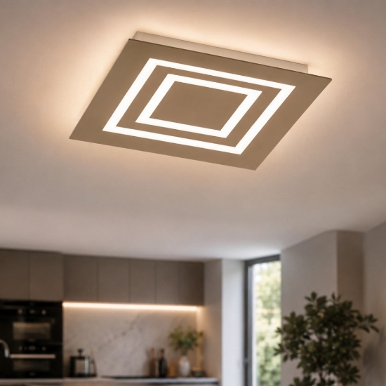 Plafoniera 35 cm sabbia bagnata quadrata led cct 3000k 4000k per cucina moderna