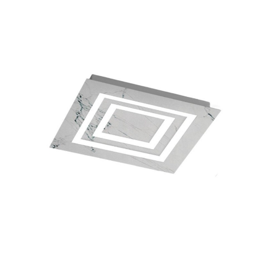 Plafoniera colore marmo bianco 35 cm quadrata moderna led cct 3000k 4000k
