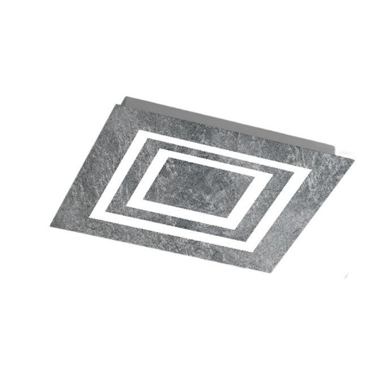 Plafoniera quadrata 35 cm foglia argento led cct 3000k 4000k