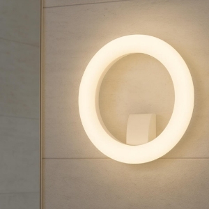Applique da bagno moderna bianca rotonda led 20w 3000k ip65