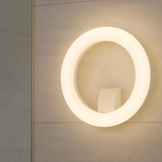 Applique da bagno moderna bianca rotonda led 20w 3000k ip65