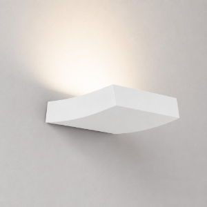 Applique lampada curva di gesso bianco per interni moderna