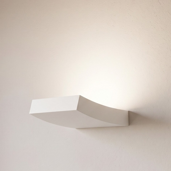 Applique lampada curva di gesso bianco per interni moderna