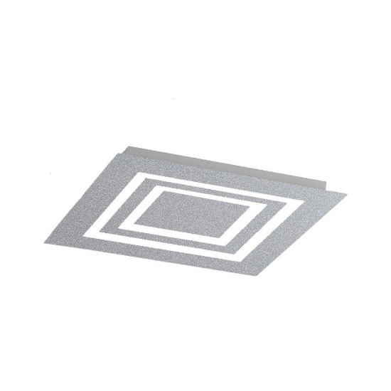 Plafoniera 50 cm grigio perla quadrata moderna led cct 3000k 4000k
