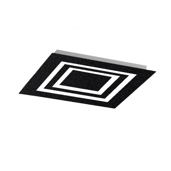 Plafoniera 50 cm quadrata nero led cct 3000k 4000k moderna per ufficio