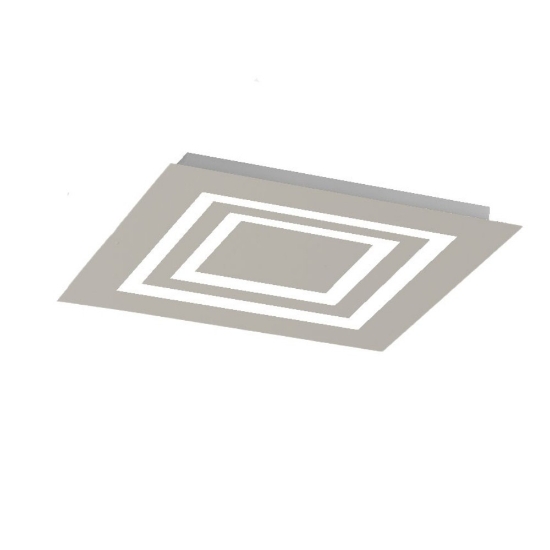 Plafoniera 50 cm quadrata tortora moderna led cct 3000k 4000k dimmerabile
