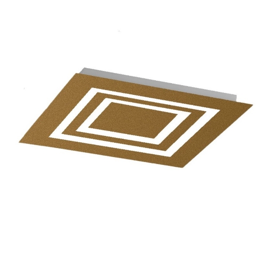 Plafoniera quadrata 50 cm oro opaco led cct 3000k 4000k moderna per soggiorno